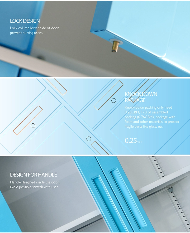 Skh098-2 Suitable Medicine Cabinets with Door for Hospital Made of Metal