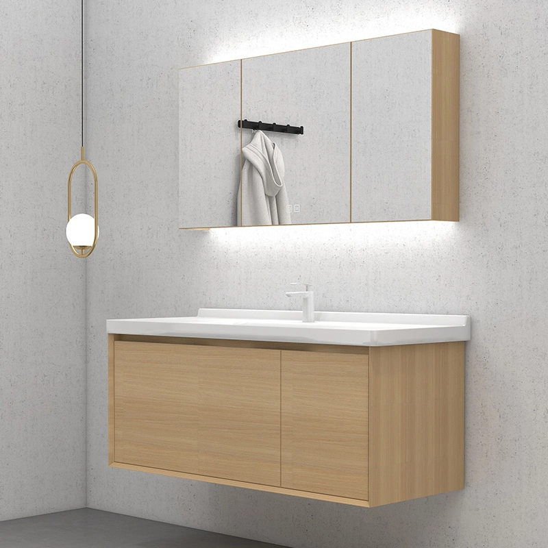 Unique 45 Degree Edge Wall Hung White Oak Bathroom Vanity Cabinet 60cm