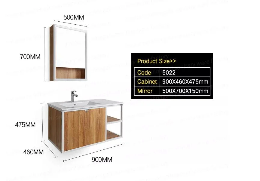 Wall Hung Hotel Used Bathroom Vanity Cabinets Vanity Combo, Bathroom Washing Basin Mirror Cabinet Set 20 Sets