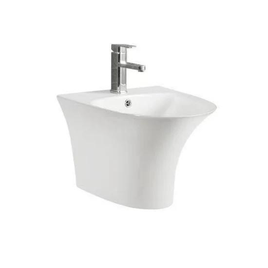 Bathroom Sanitary Ware Saving Place Wash Basin Half Pedestal Basin Semi Pedestal Sink Ceramic Lavabo Wall Hung Basin