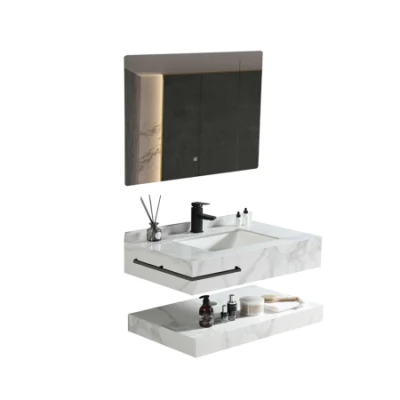 High Quality Wall Cabinet Bathroom Vanity Set Cabinet Basin Wall Hung Slab Hotel Wall Mount Bathroom Vanity Floating Cabinet