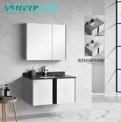 New Design Bathroom Vanity Plywood Cabinet Wall Hung Plywood Basin Mirrored Cabinet