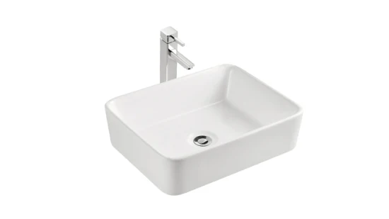 Sanitary Ware Vessel Sink Countertop Rectangular Washbasin European Ceramic Basin Counter Table Black and White Porcelain Lavabo Sink