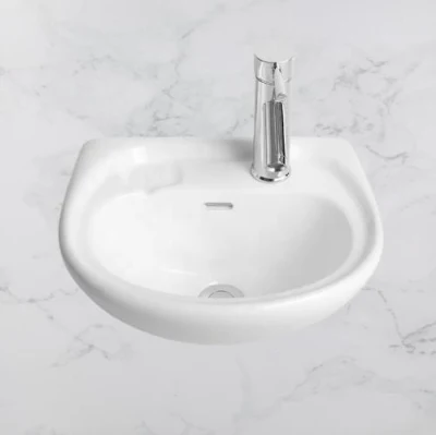 Small Siz Popular Design Sanitaryware Ceramic Wall-Hung Bathroom Wash Basin